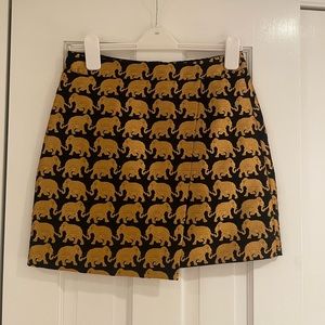J. Crew mini Yellow Origami Skirt in Elephant Parade